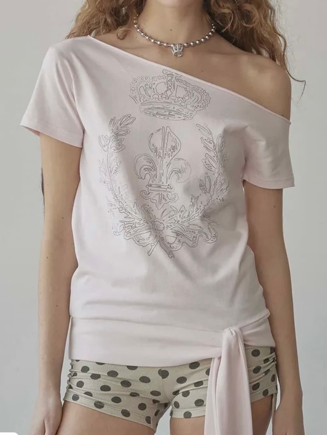 스컬프터 Chateau Shithole Tie Tee Pale Pink 상품이미지1