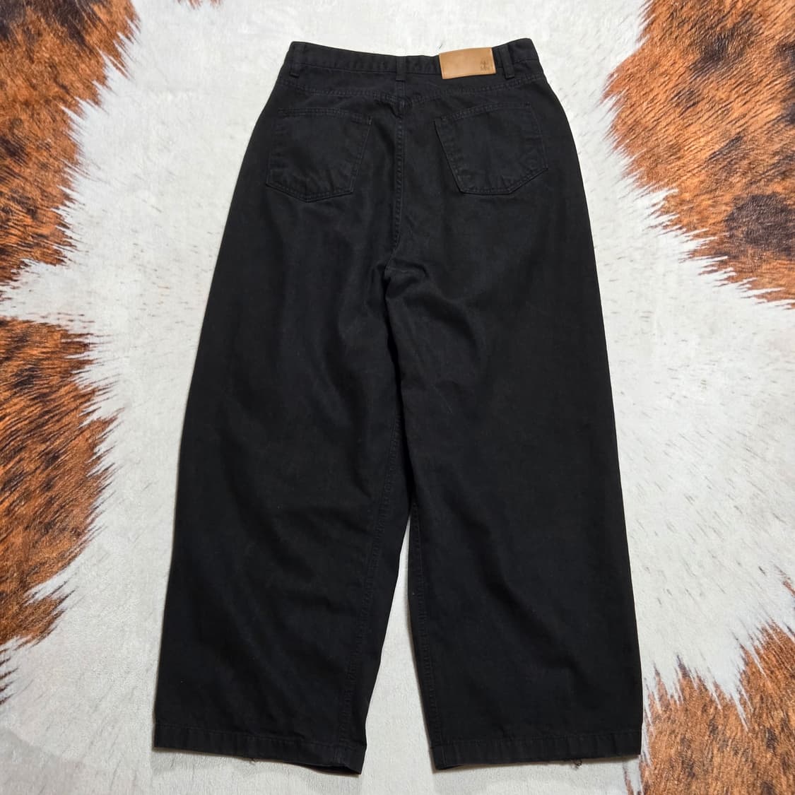 빈티지 블랙 코튼 핀턱 벌룬 팬츠 상품이미지4