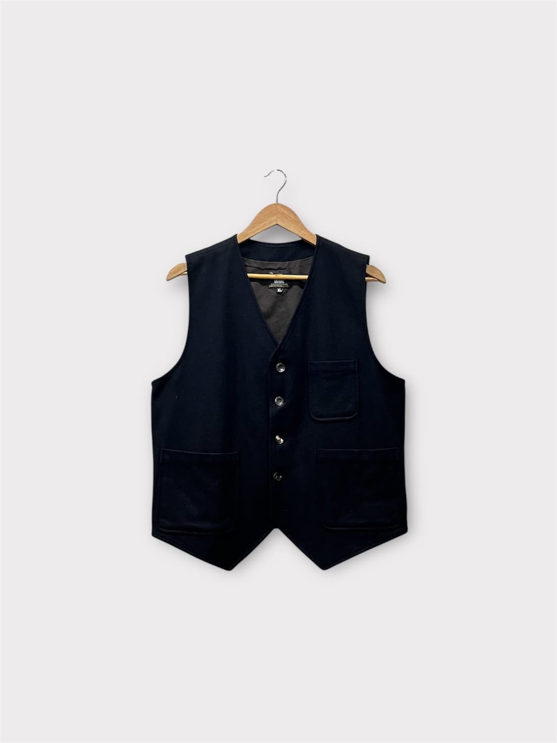 Vintage 루이드 울 블랙 베스트 XL 상품이미지1