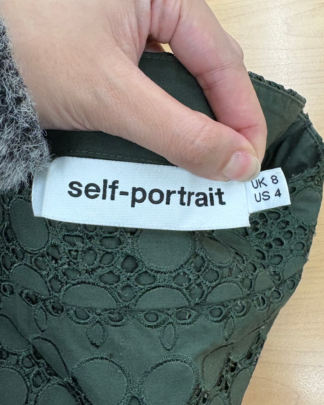 셀프 포트레이트 카키 레이스 레이어드 미니 스커트 상품이미지7