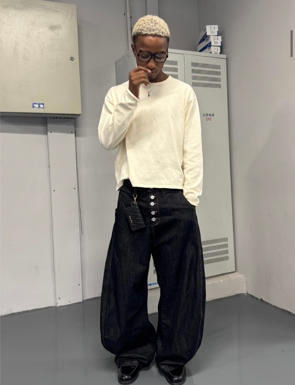 스팁(Steepc) 80s 페이크 버튼플라이 커브드 데님 상품이미지3