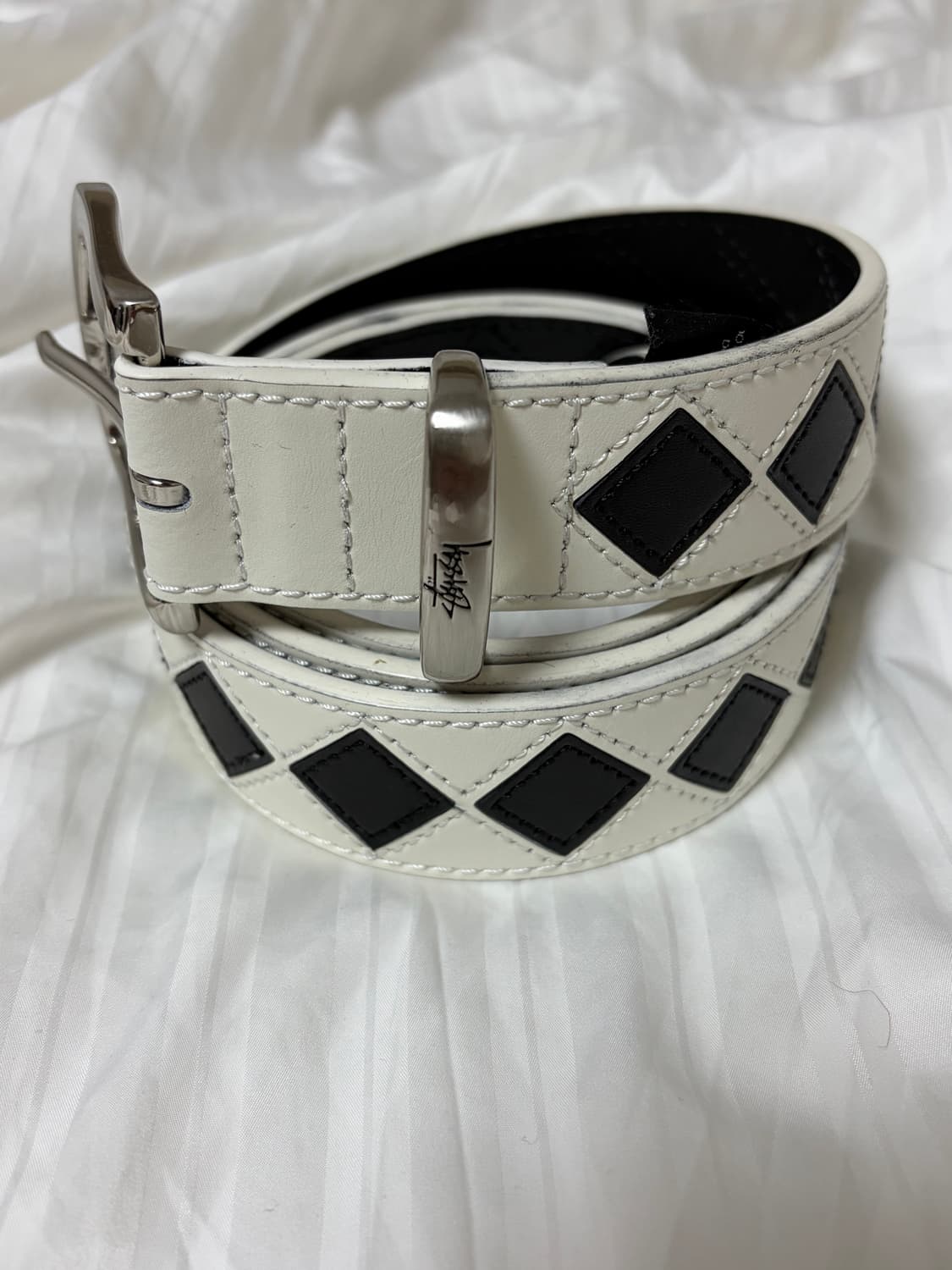 L-XL)스투시 아가일 벨트 크림 상품이미지1