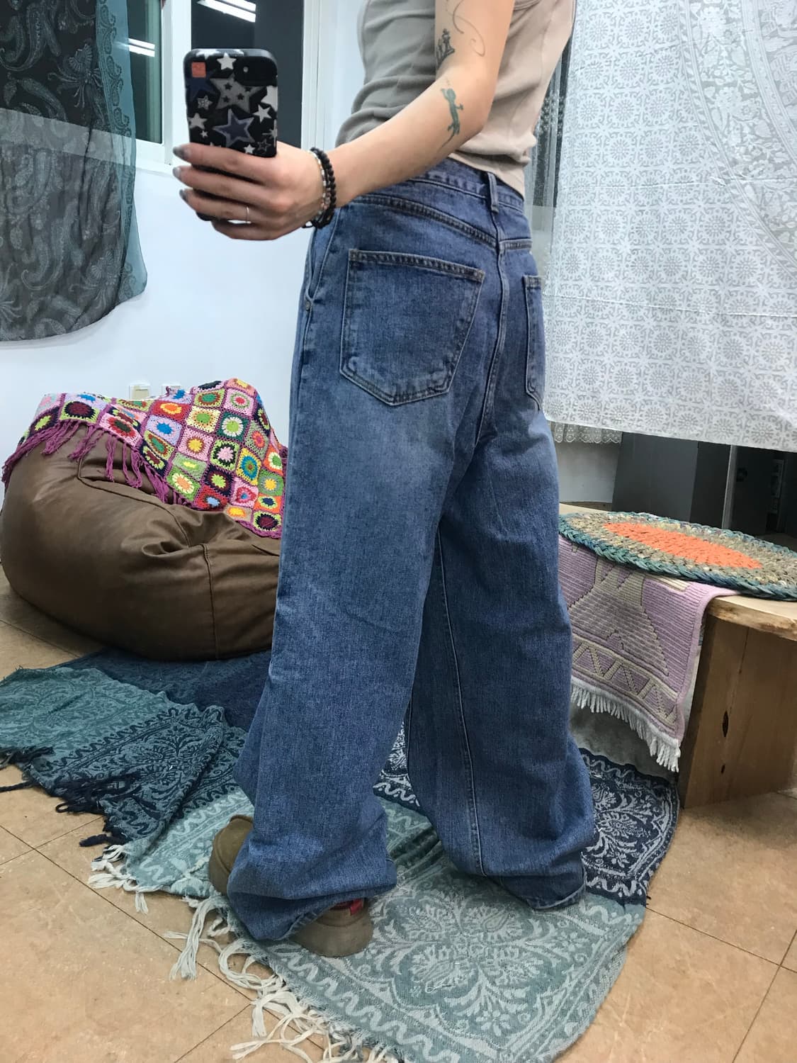 Takeasy 핀턱 와이드데님팬츠 상품이미지2