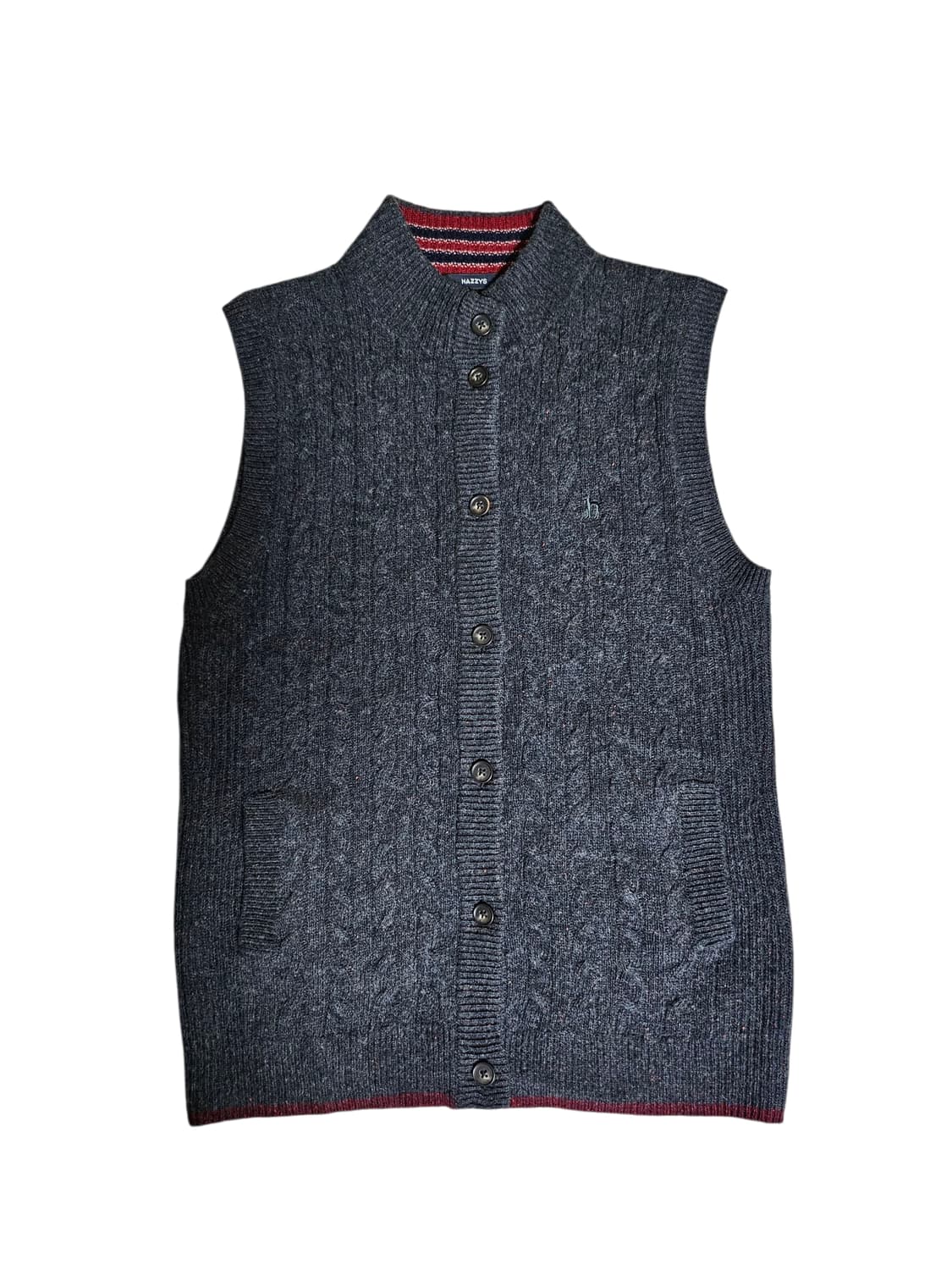 헤지스 미착용/울캐시미어 혼방/차콜 케이블 여성니트 조끼 베스트 55 상품이미지10
