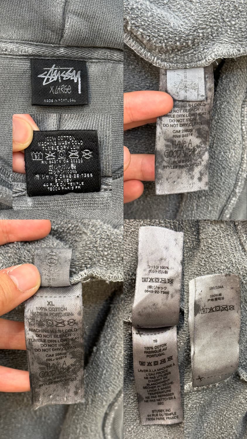 스투시 라스타 라이언 피그먼트 다이드 데미지 후드티 상품이미지10