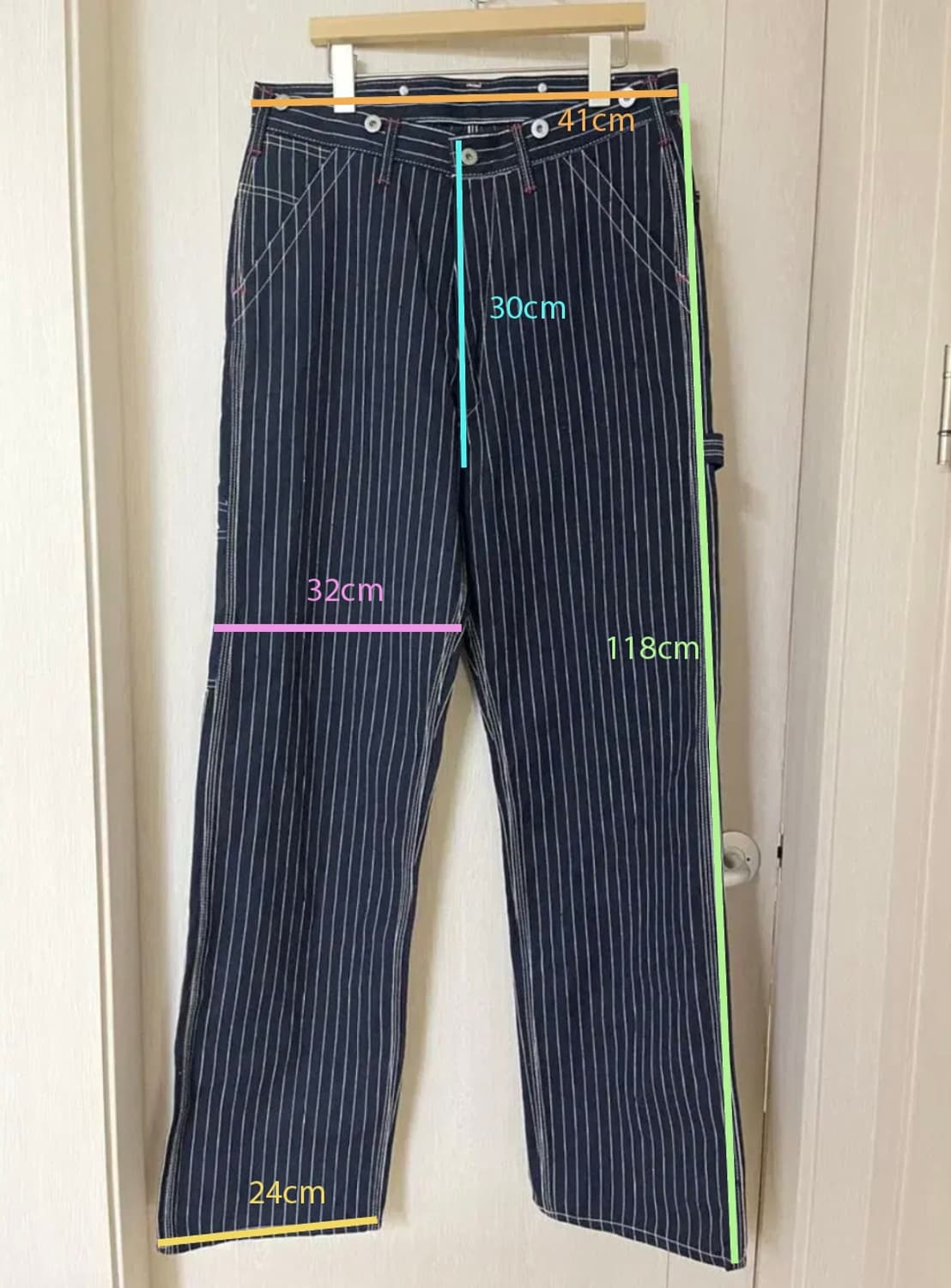 <새상품/made in Japan> 웨어하우스 스트라이프 데님 진 33 상품이미지2