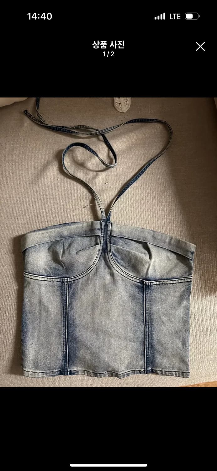 사이더 CIDER 데님 홀터넥 뷔스티에 상품이미지1