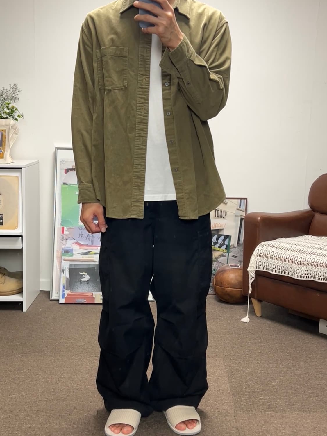 아르켓 카키 코듀로이 오버핏 셔츠 52(XL) 상품이미지4