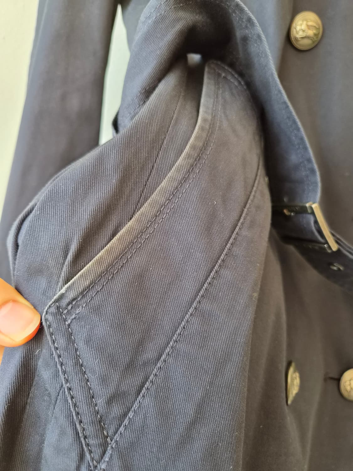 버버리 블랙 라벨 여성 네이비 더블 브레스티드 트렌치 코트 L사이즈 상품이미지9