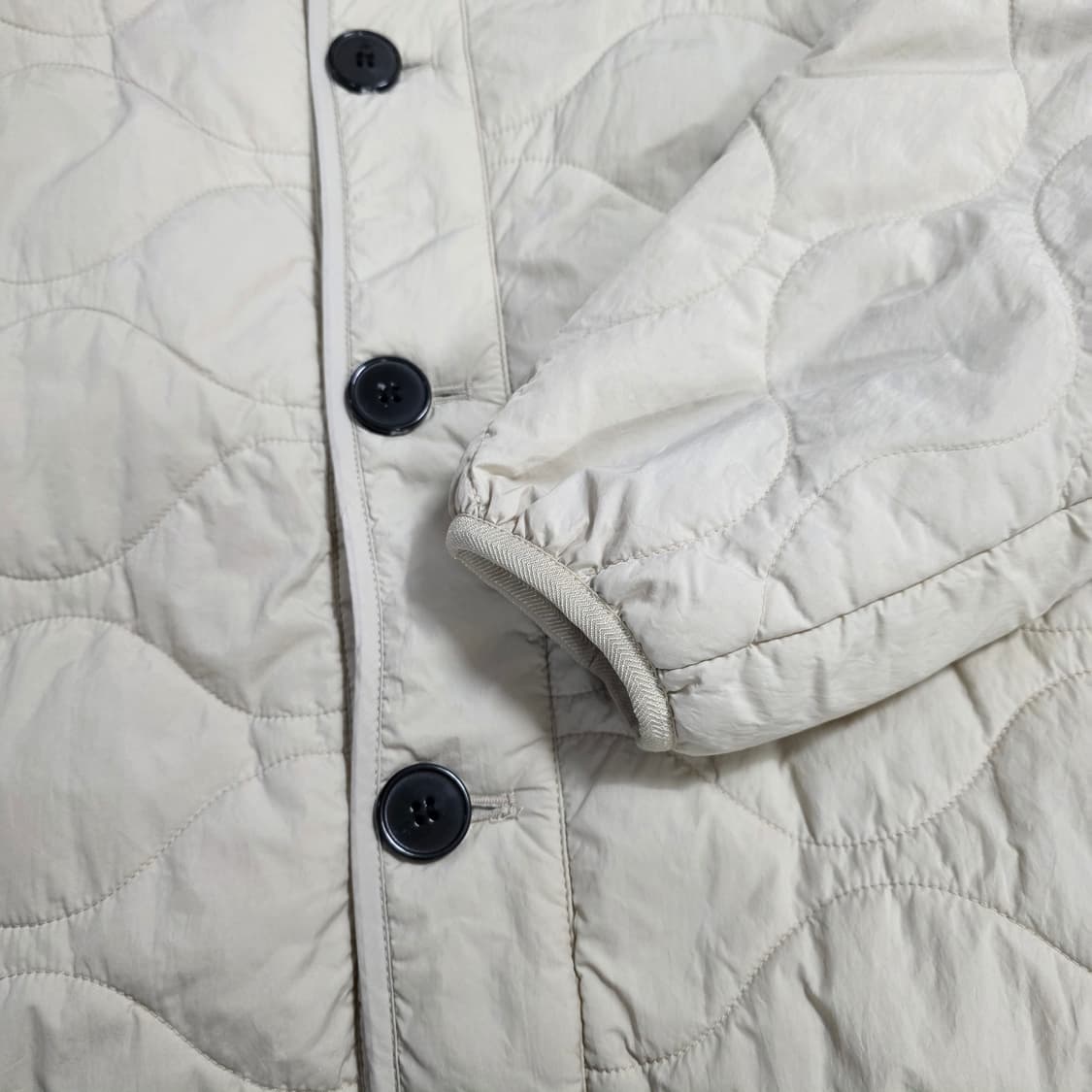 0773 Yale 예일 아이보리 퀼팅 패딩 자켓 L 상품이미지5