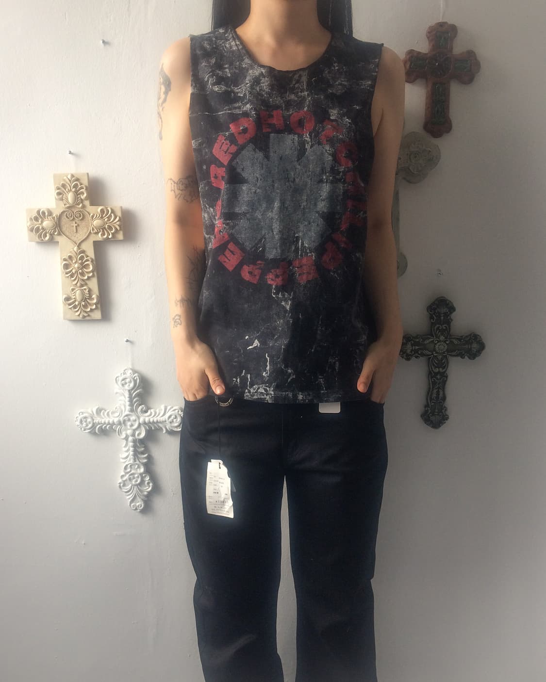 Red hot chili peppers printing sleeveles 상품이미지1