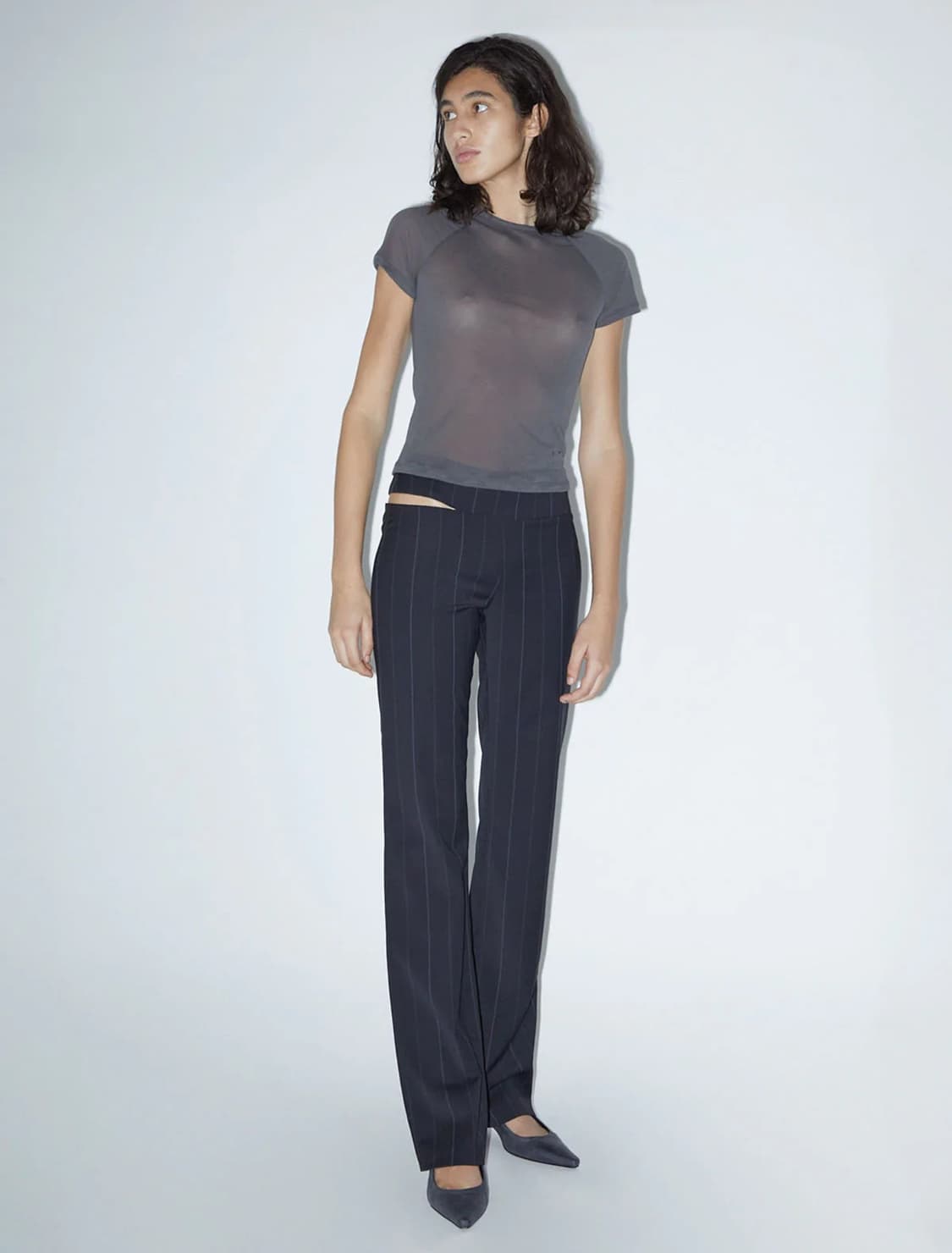 (36,38) 팔로마울 SABA 핀스트라이프 슬랙스 상품이미지2