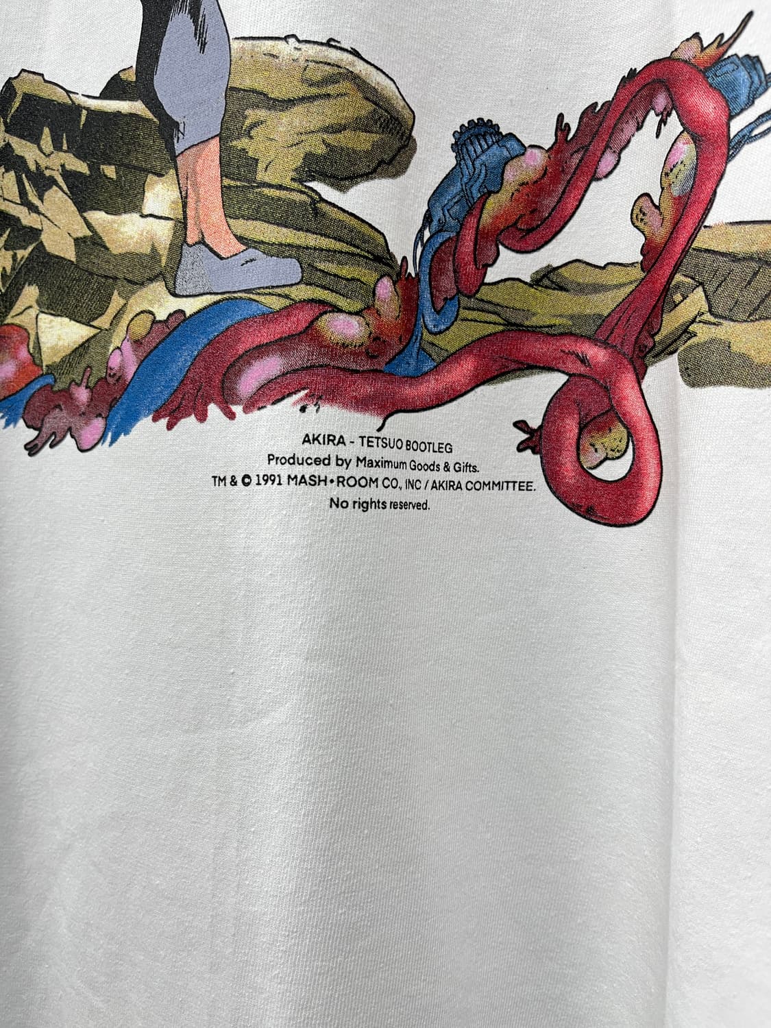 아키라 시마 테츠오 사이버펑크 그래픽 애니 반팔티 부틀렉 화이트 상품이미지5