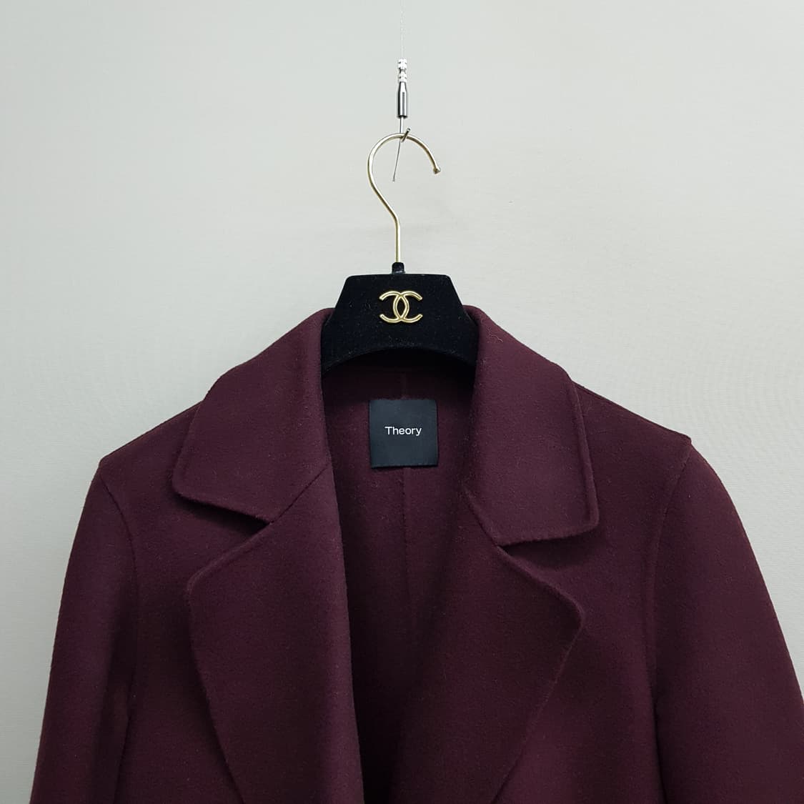 띠어리 버건디 캐시미어 블래딩 코트 S사이즈 상품이미지2