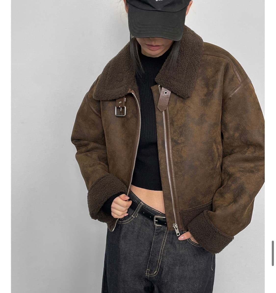 블랙업 럼블 빈티지 무스탕 브라운 상품이미지2