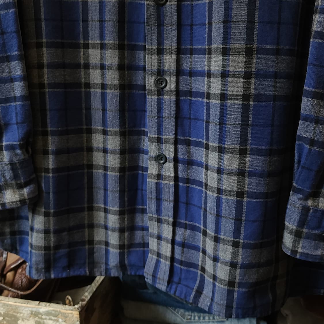 90s 엘엘빈 샤모아 체크셔츠 플란넬 셔츠 헤비코튼 워크셔츠 xxl 상품이미지9