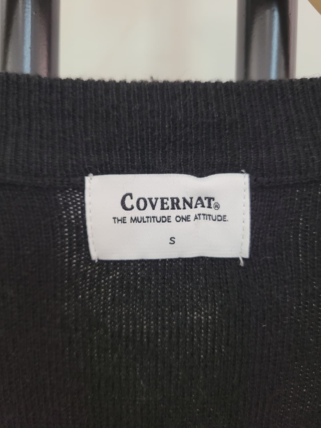 커버낫 울 캐시미어 블랙 브이넥 가디건 남녀공용 오버핏 S사이즈 상품이미지2