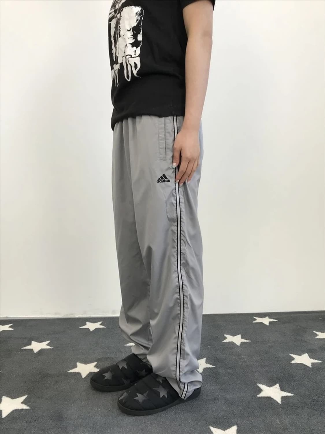 Adidas Grey 3 Stripe Woven Track Pants 상품이미지1