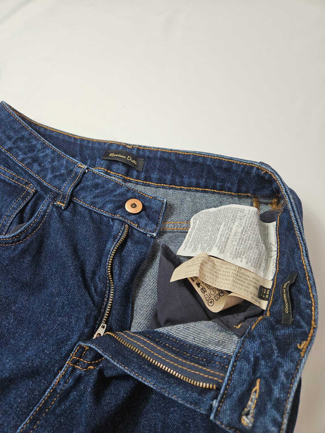 마시모두띠 가죽패치 데님팬츠 청바지 세미와이드 28 상품이미지5