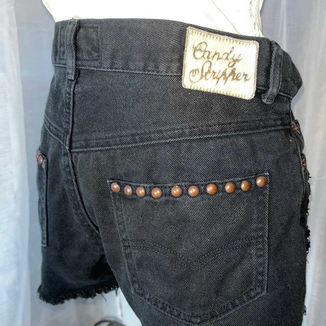 고스펑크 데미지 데님 숏팬츠 상품이미지5