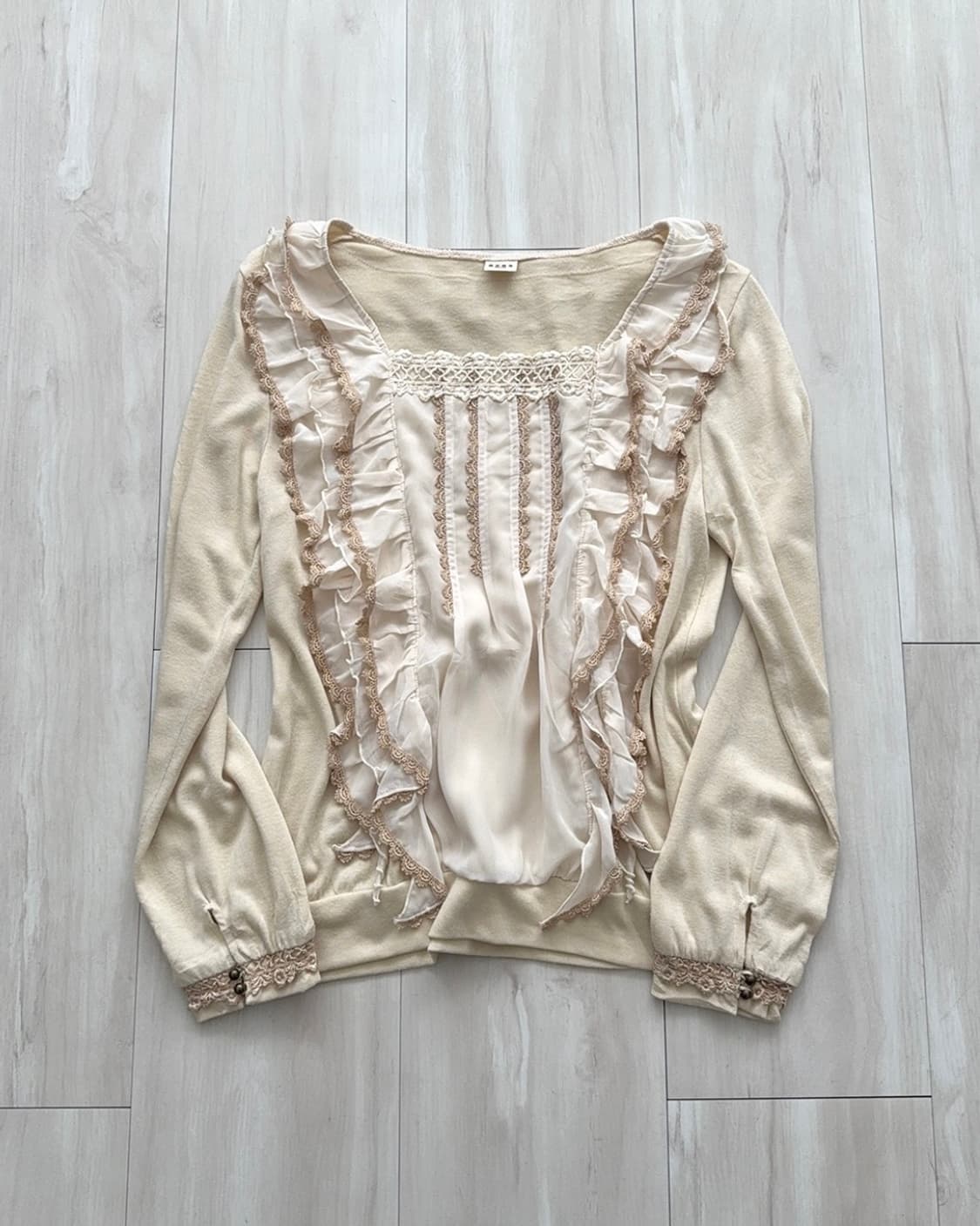 Axes Femme Romantic Lace Ruffle Blouse  상품이미지1