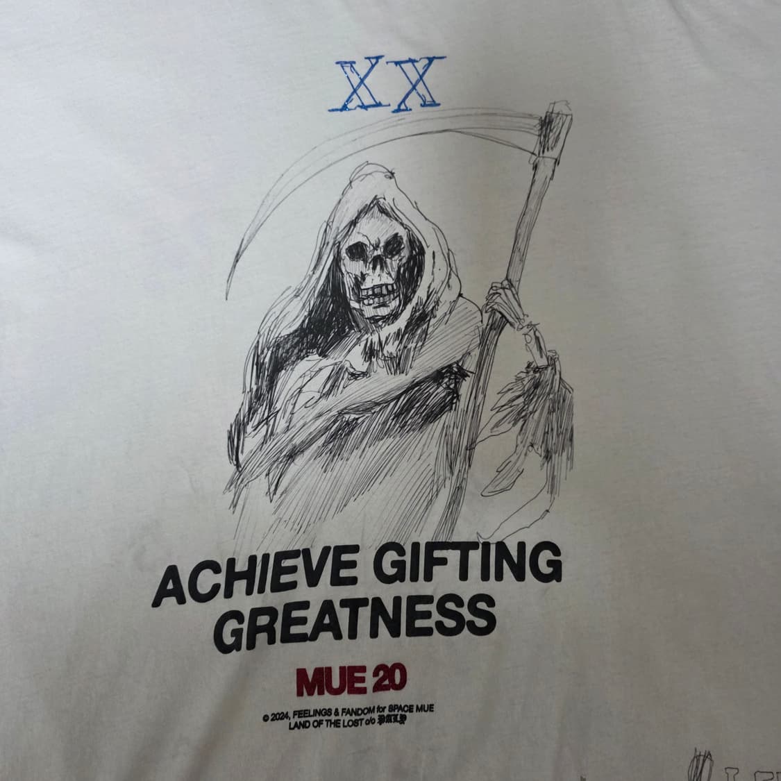 [XL] 팔리할리우드 스컬 프린팅 티셔츠 화이트 상품이미지2