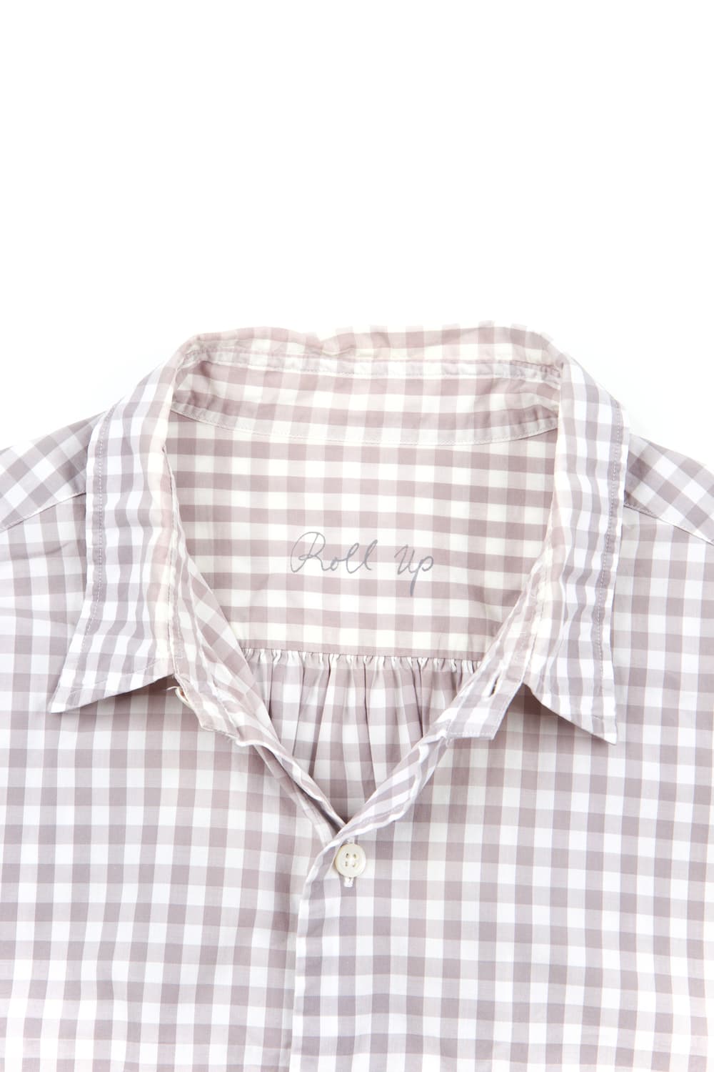 Porter classic 롤업 깅엄 체크셔츠 그레이 상품이미지5