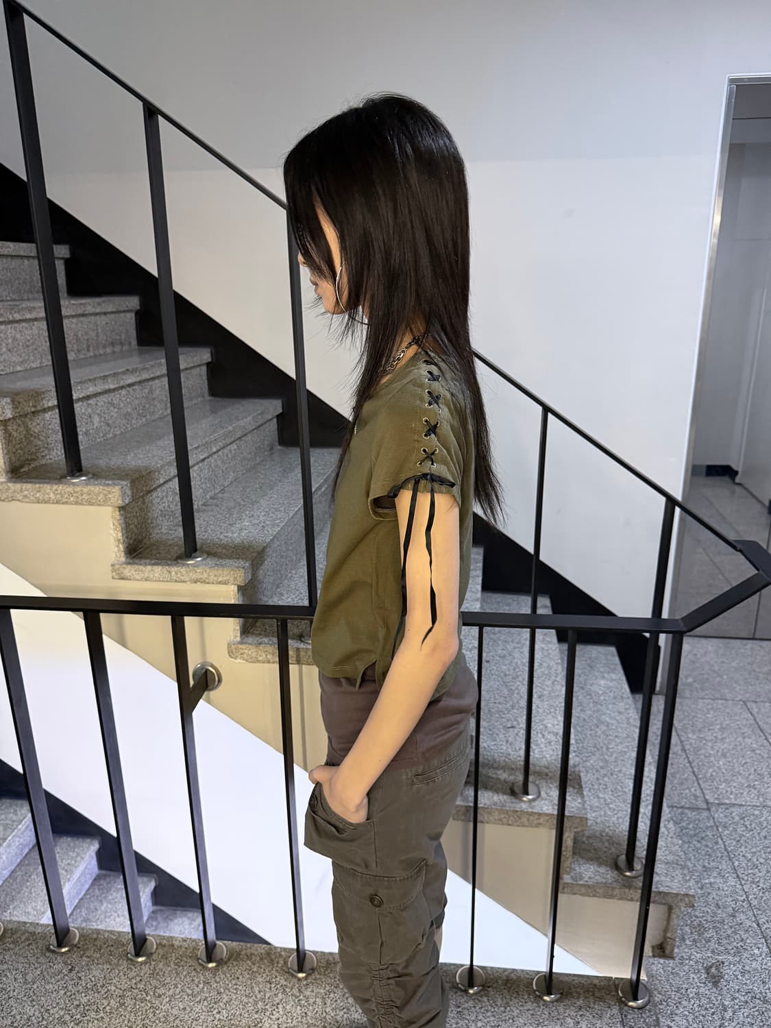 lace up t-shirt 상품이미지1