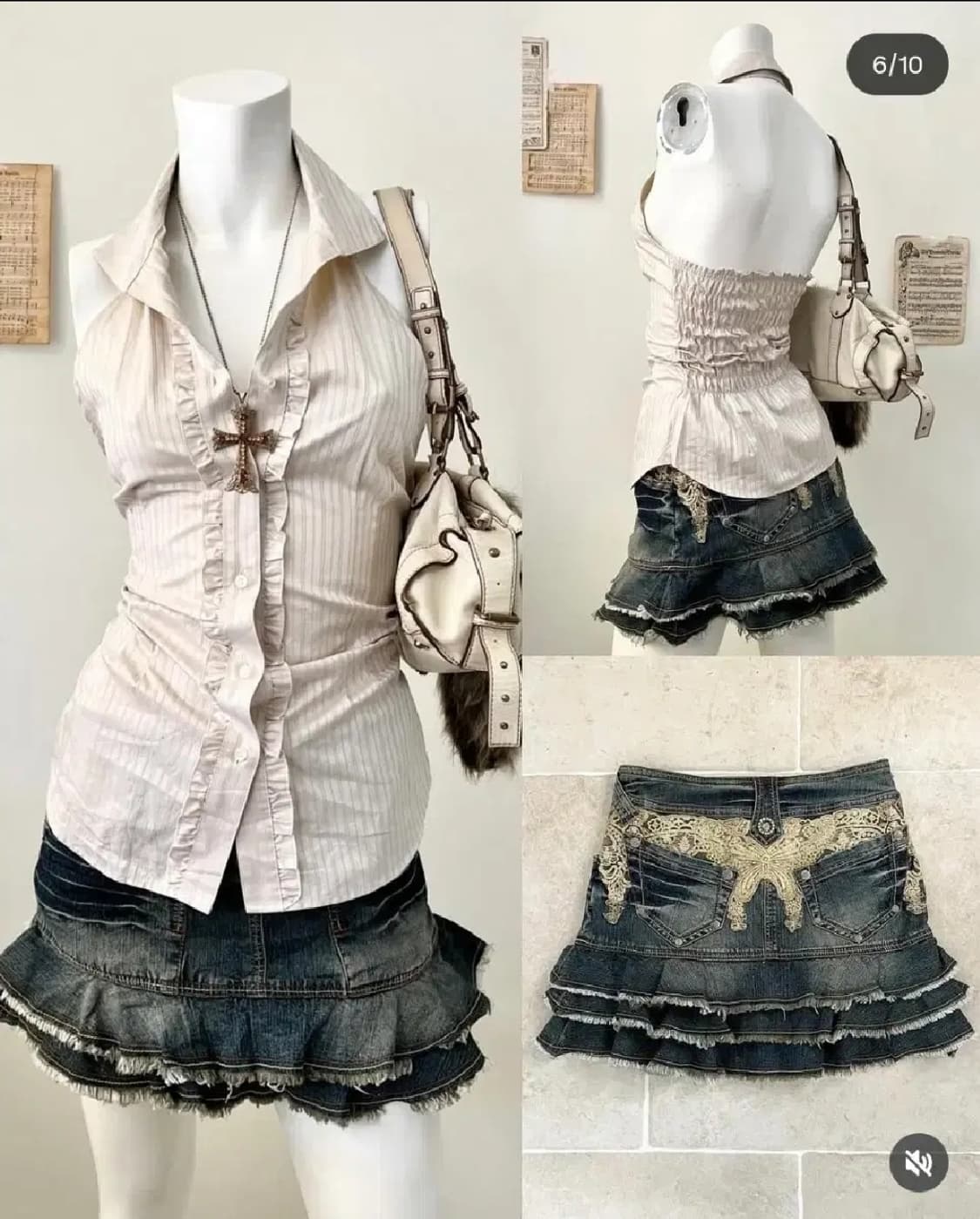 와이즈걸 홀터넥 블라우스 화이트 상품이미지1