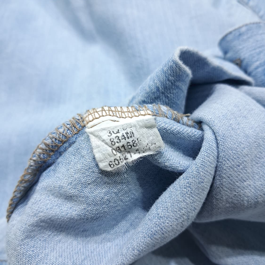 CK093 L 리바이스 90s 홍콩판 60521 연청 데님셔츠 남방 상품이미지5