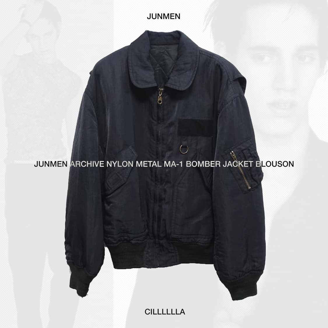 JUNMEN 준멘 아카이브 나일론메탈 MA-1 항공점퍼 블루종 상품이미지1