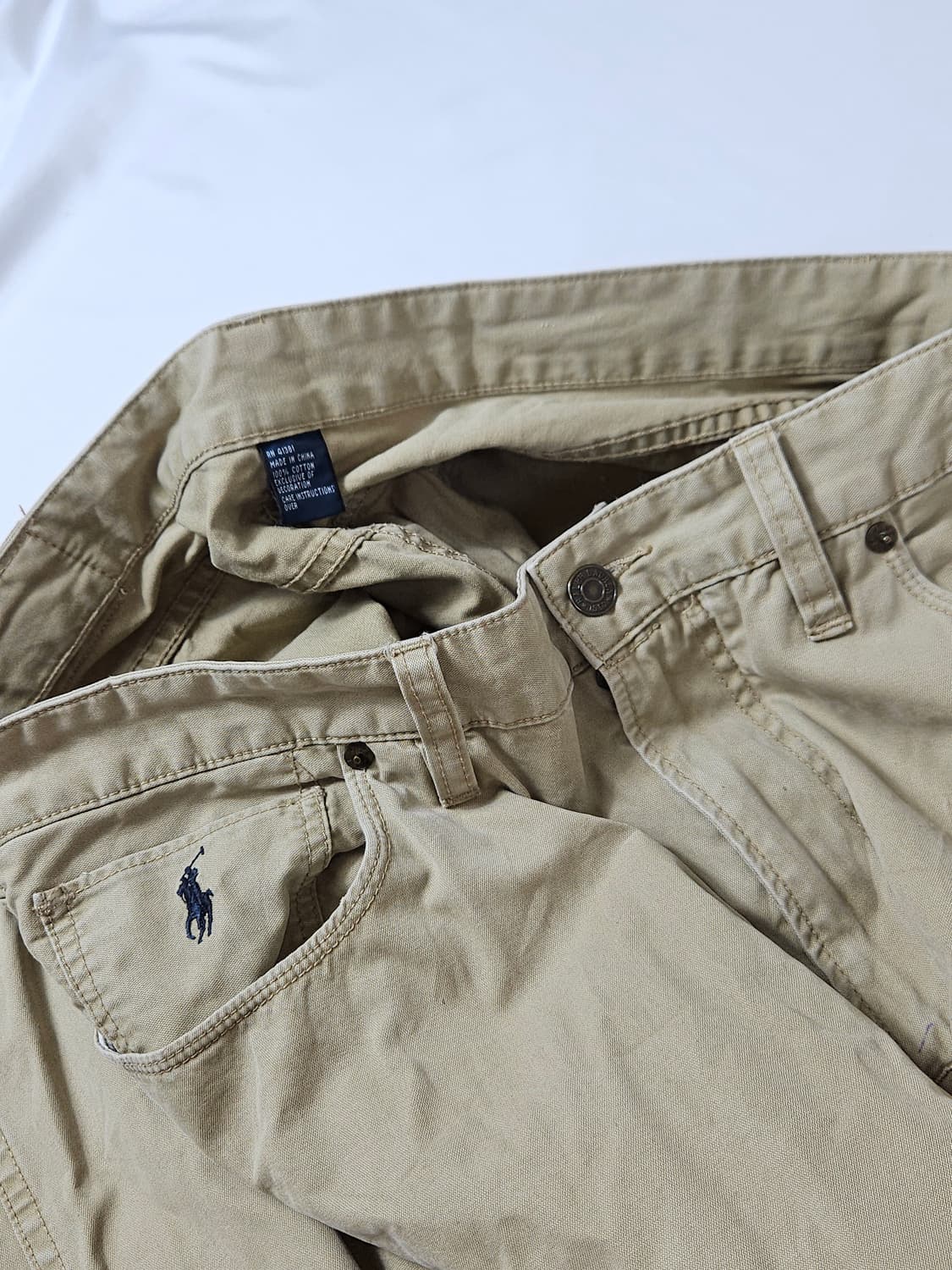 폴로 랄프로렌 가죽패치 데님팬츠 포니로고 빈티지 치노팬츠 바지 36 상품이미지3