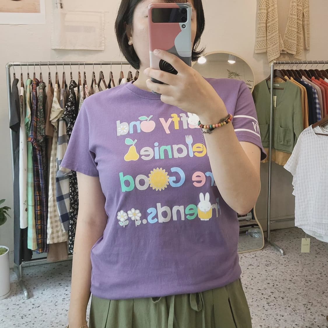 Miffy 바이올렛 미피 레터링 티셔츠 상품이미지10