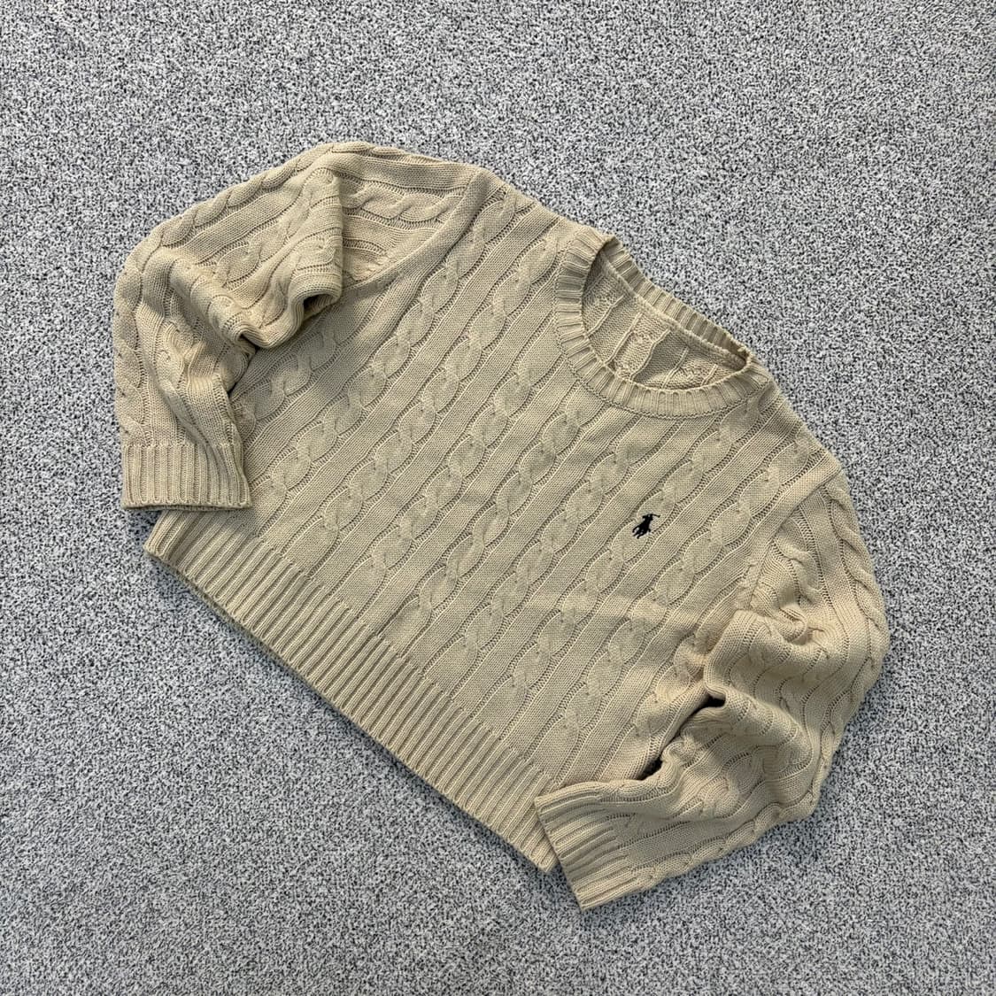 실측 여성 포니로고 크롭 케이블 니트 0423J 상품이미지1