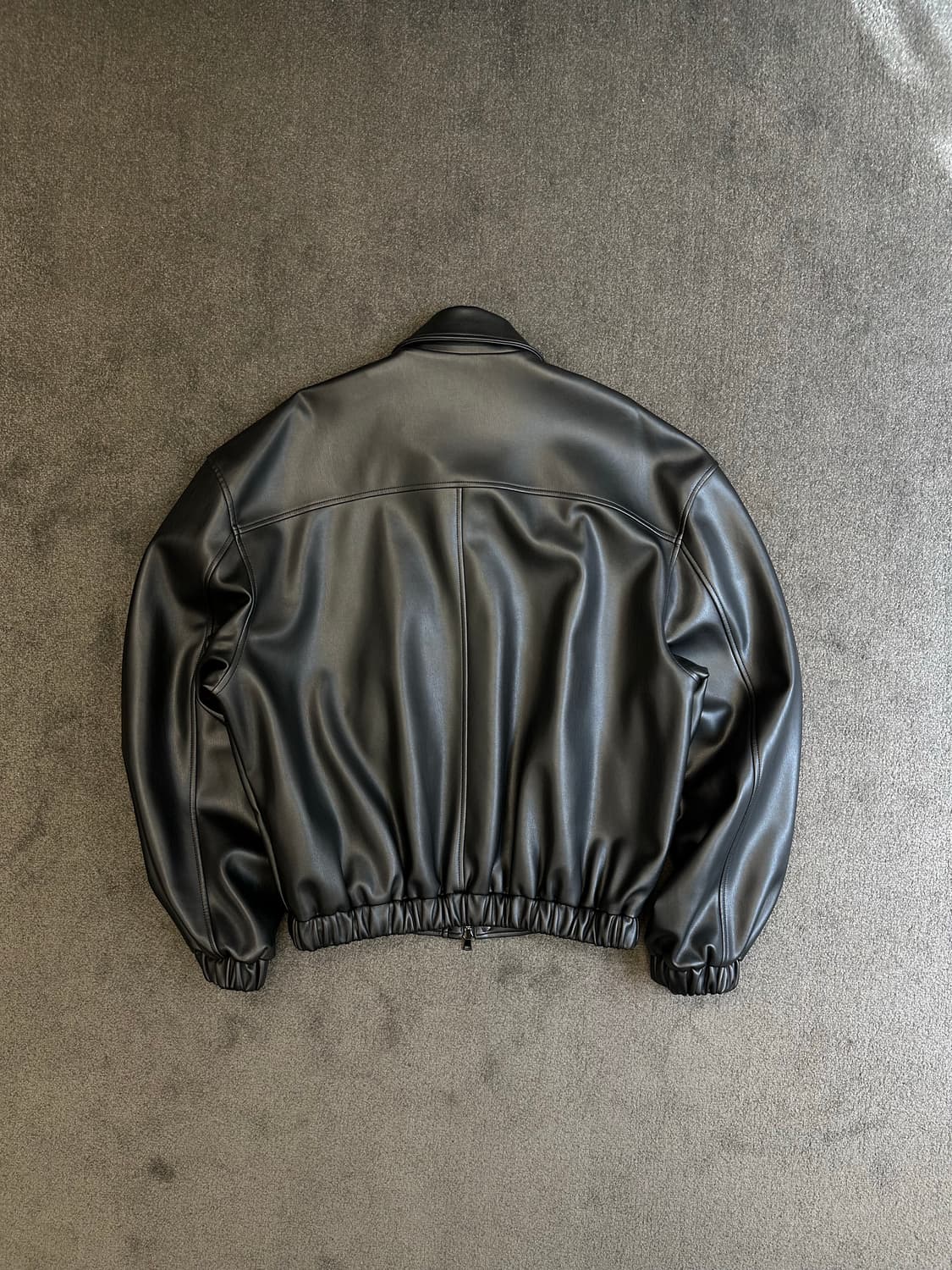 PLAC 블랙 레더 자켓 오버핏 M [실측 확인] 상품이미지2