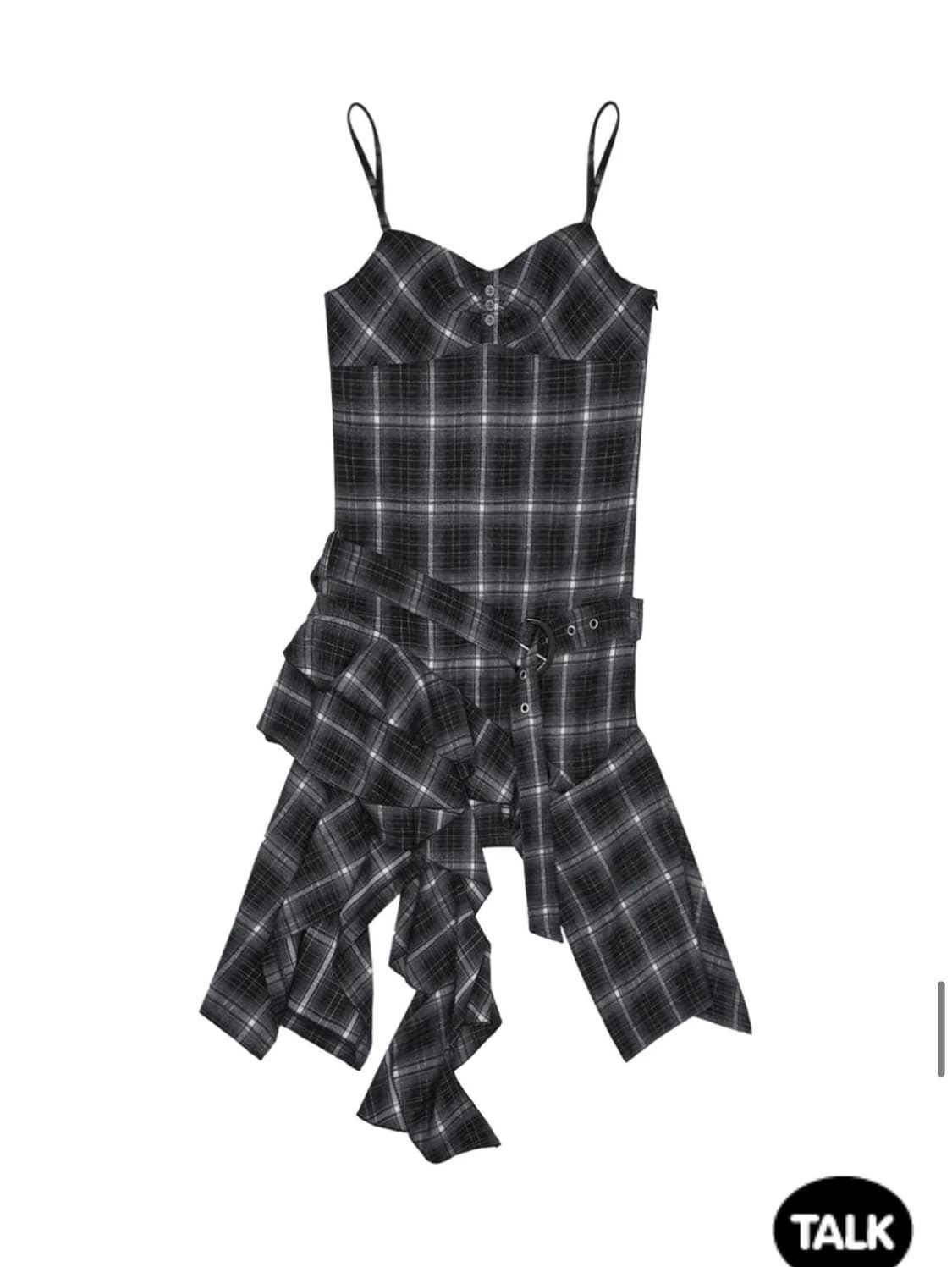 Belted Drop Ruffle Dress (CHECK) 상품이미지1
