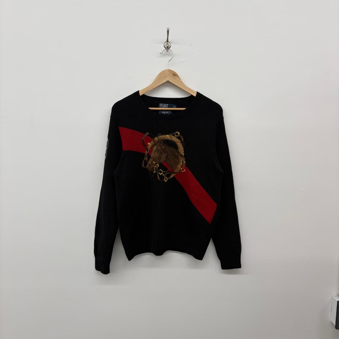 폴로 블랙 말 니트 긴팔 남M 상품이미지1