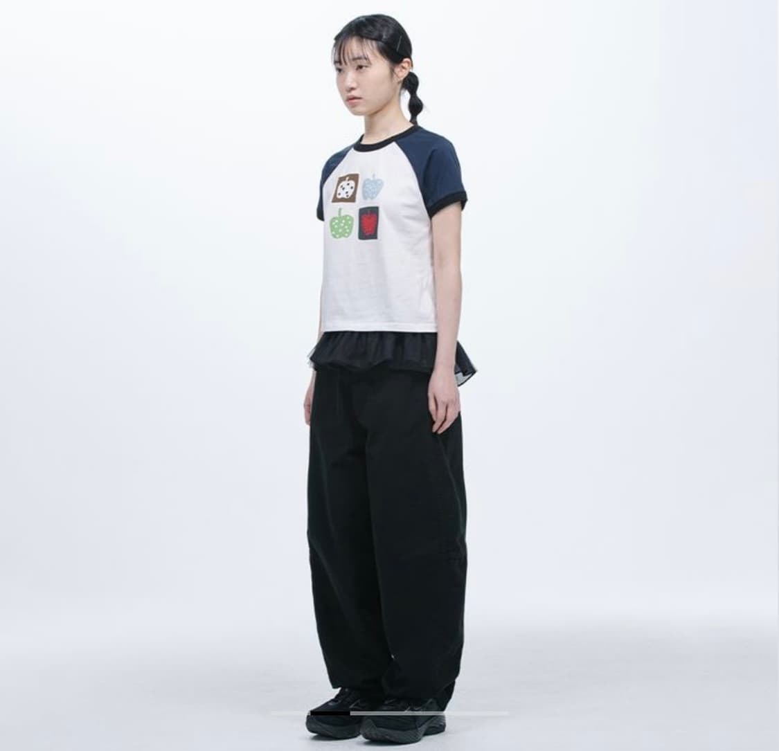 오헤시오 APPLE RAGLAN T-SHIRT, WHITE 상품이미지3