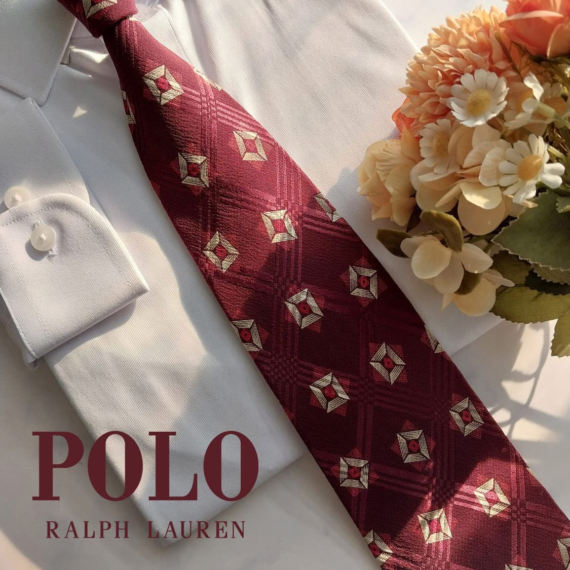 폴로랄프로렌 실크 기하 패턴 넥타이 10.4cm A+등급 K1448
 상품이미지1