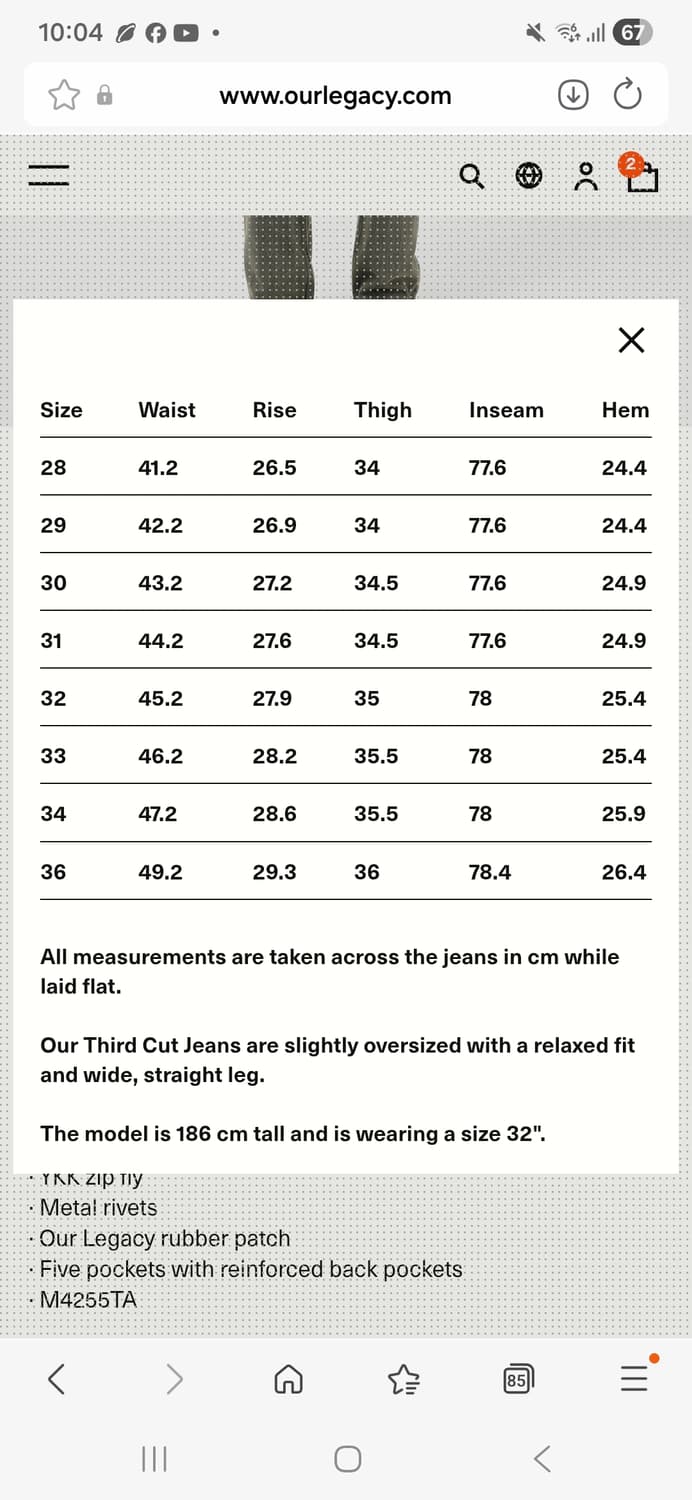 아워레가시 25FW 써드컷 애쉬 더스트체인트윌 33  택o M4255TA 상품이미지2