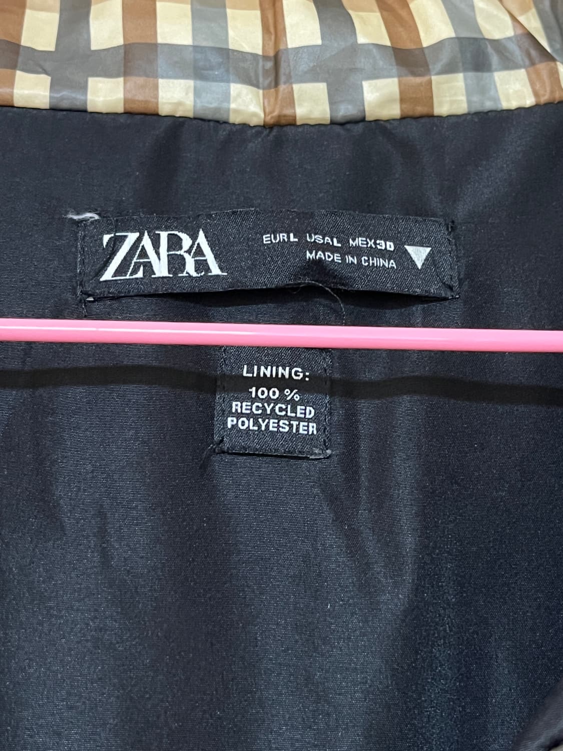 자라 체크 패턴 숏 패딩 점퍼 빈티지 상품이미지5