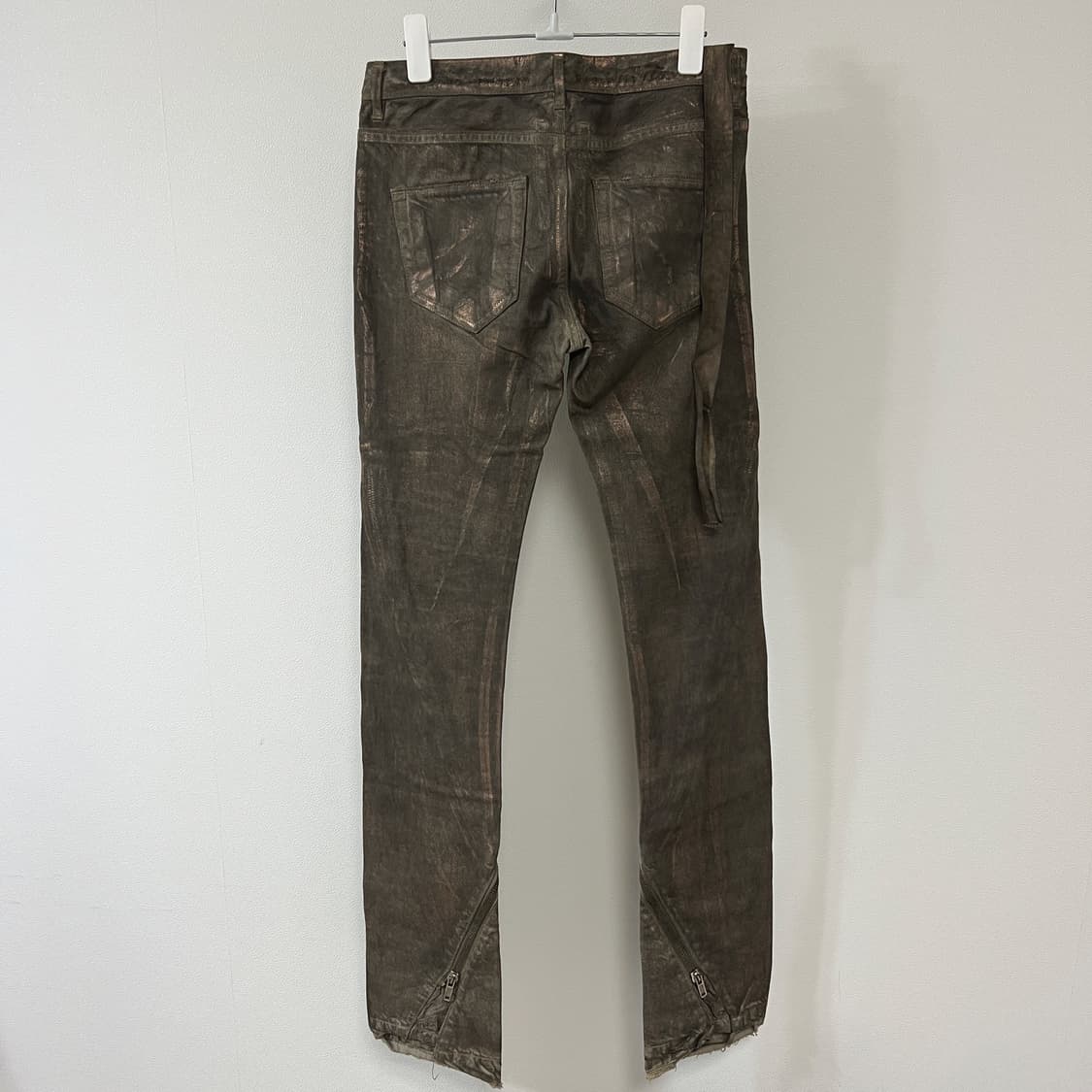 릭오웬스 09SS "STRUTTER" 왁스 코팅 바나나 컷 데님 팬츠 상품이미지2