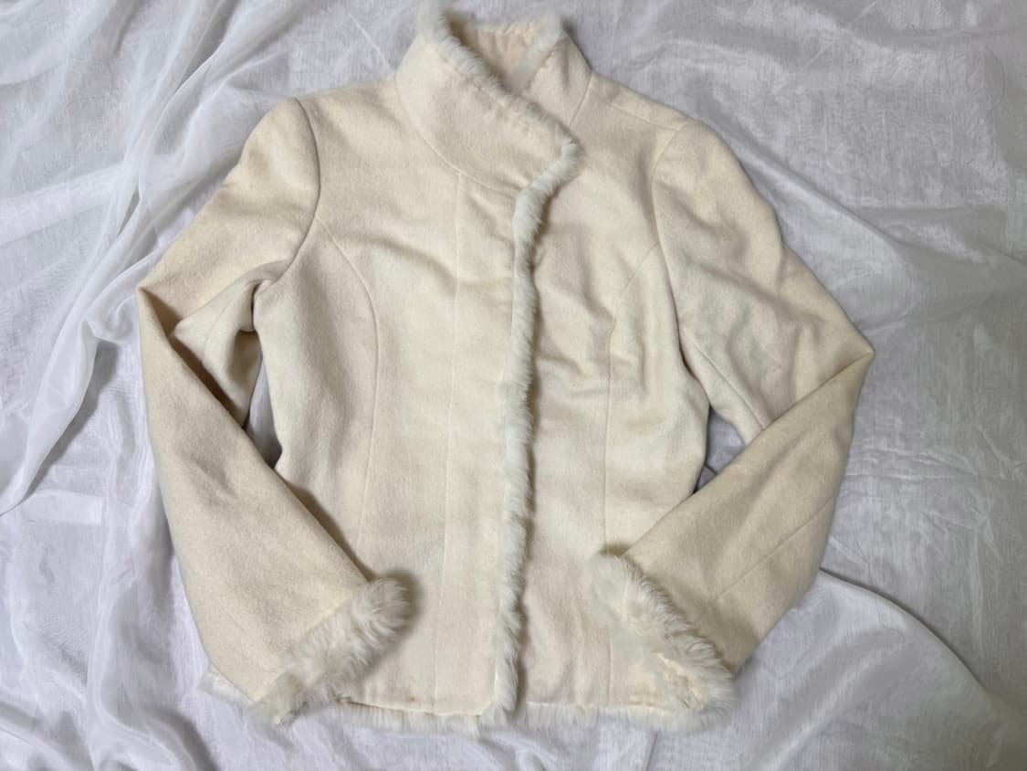 하이넥 퍼 자켓 코트 핀터깔 상품이미지5