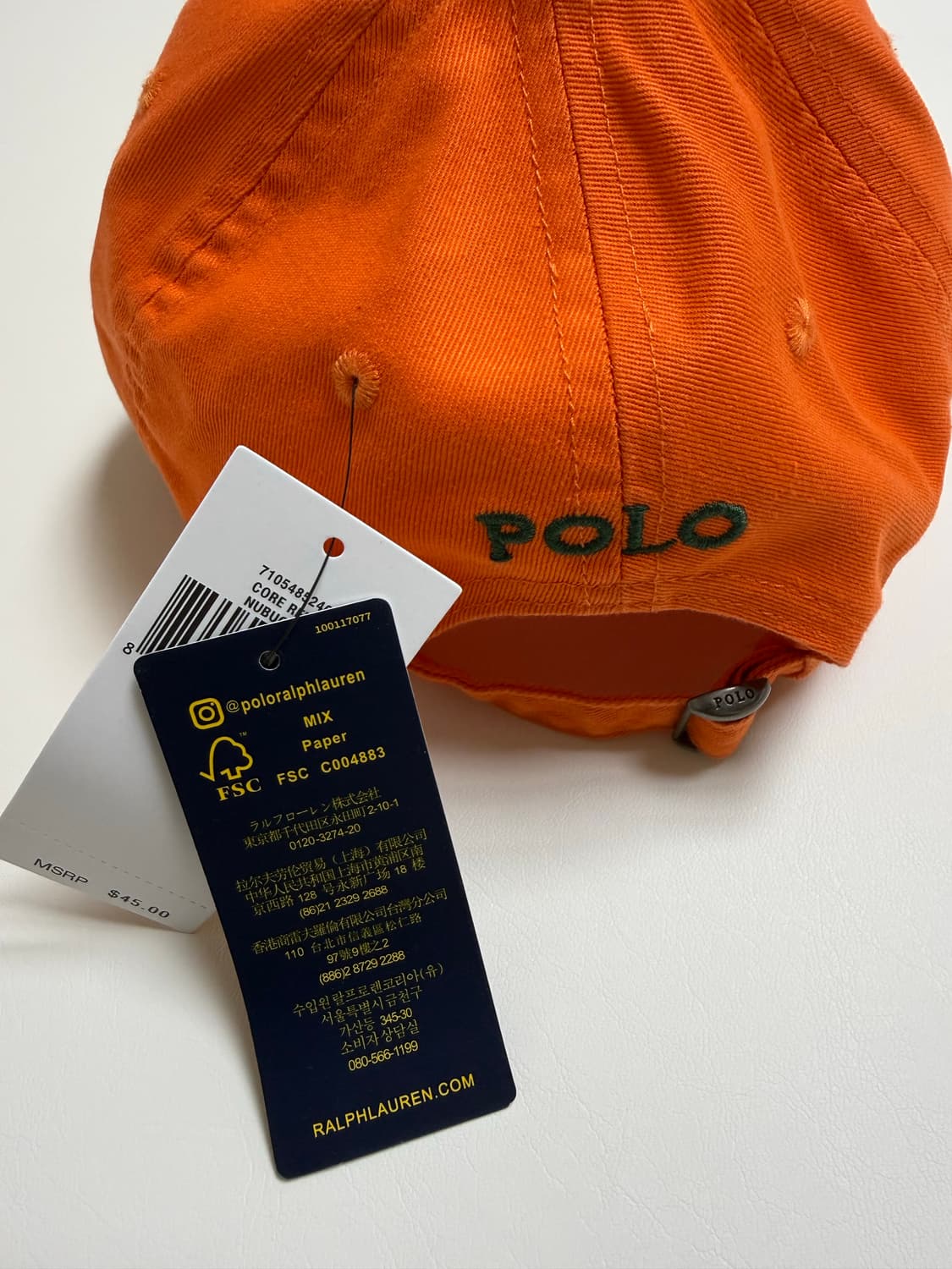 폴로 랄프로렌 볼캡 모자 (오렌지)(새상품) 상품이미지3