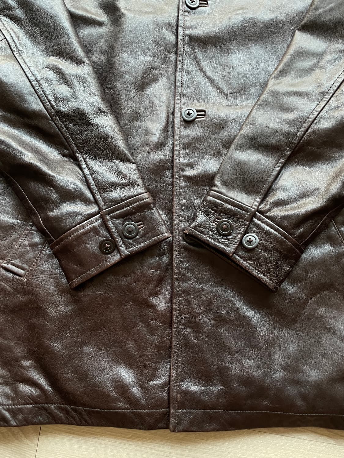 90s 올드갭 레더 카코트 브라운 gap carcoat 상품이미지4