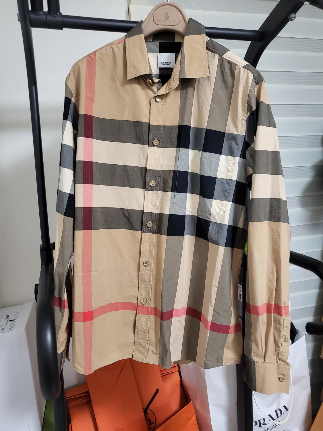 22SS 버버리 체크 코튼 셔츠 XL 상품이미지1