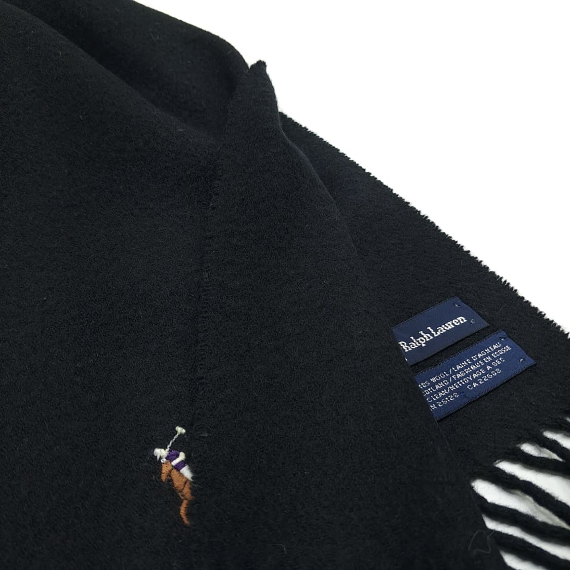 MX264 폴로 랄프로렌 블랙 램스울 목도리 머플러 상품이미지5