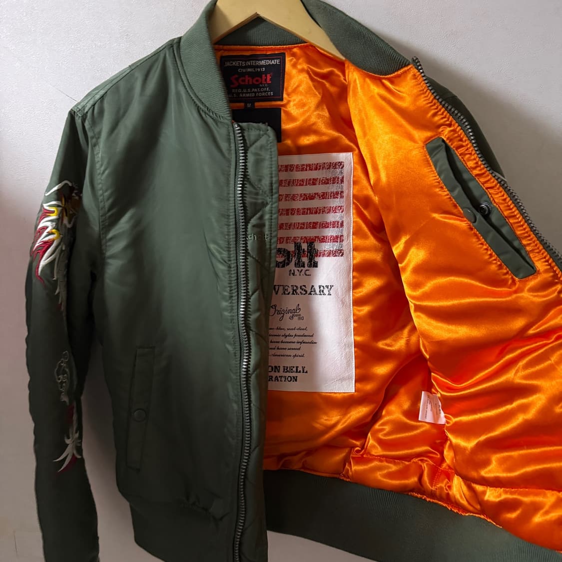 앤더슨벨X쇼트 MA-1 자켓 카키 L (95-슬림 100) 상품이미지7