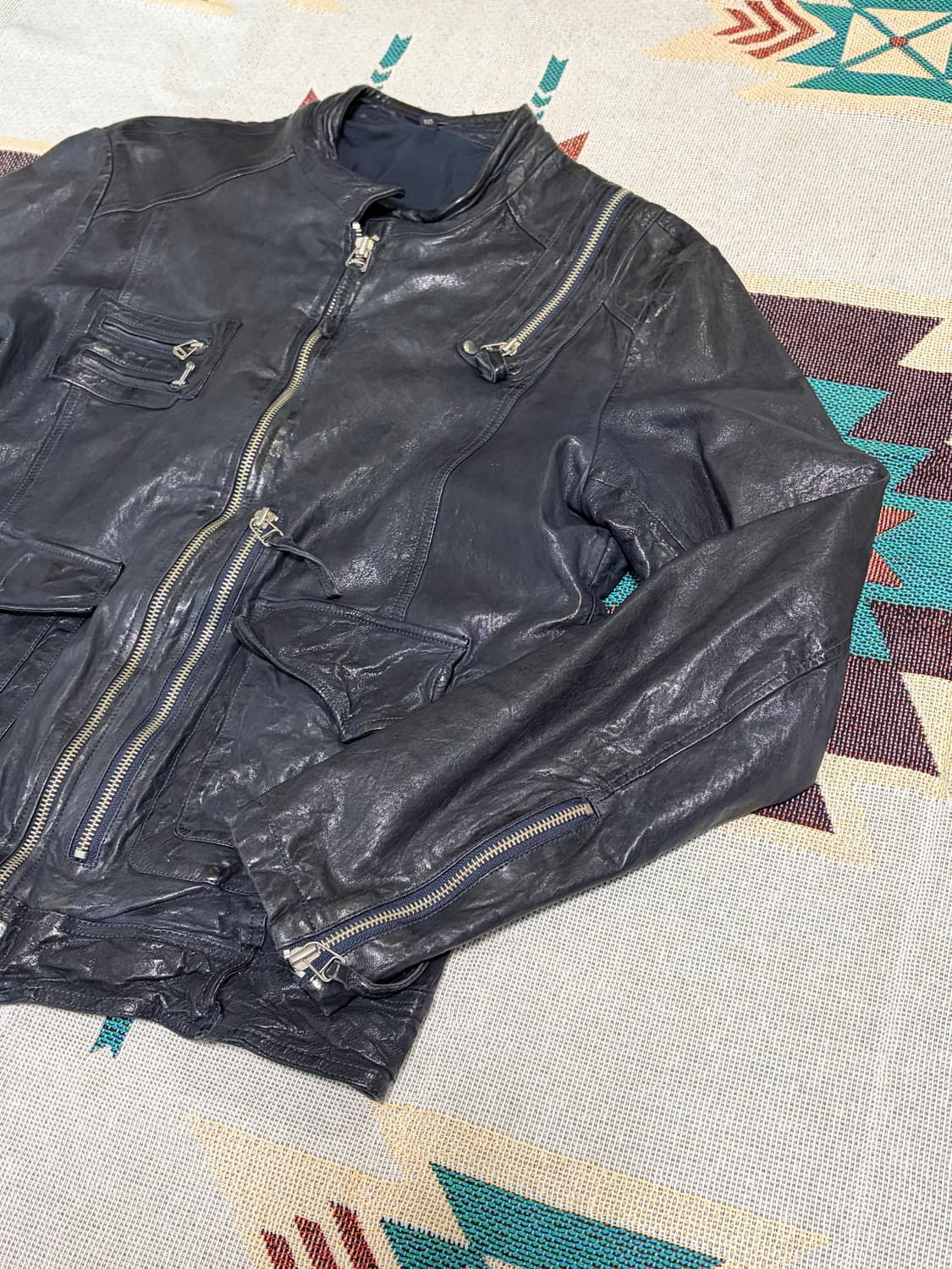 이태리 리얼레더 바이커 카페레이서 자켓 상품이미지4