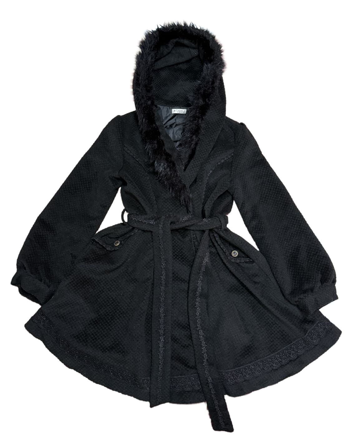 axes femme 블랙 고스로리 A라인 코트 상품이미지1